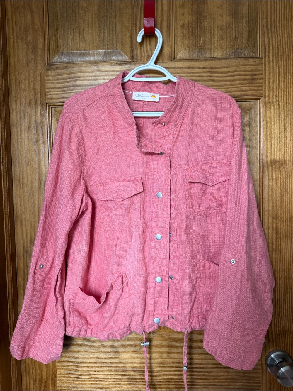 C&C California Women's 100% Linen Utility Jacket- Size L/XL